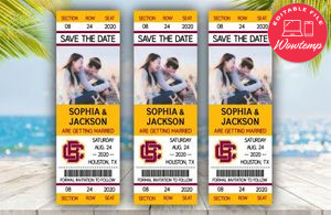 Editable Bethune-Cookman Wildcats Save The Date Wedding Engagement Announcement Ticket Invitation Instant Download