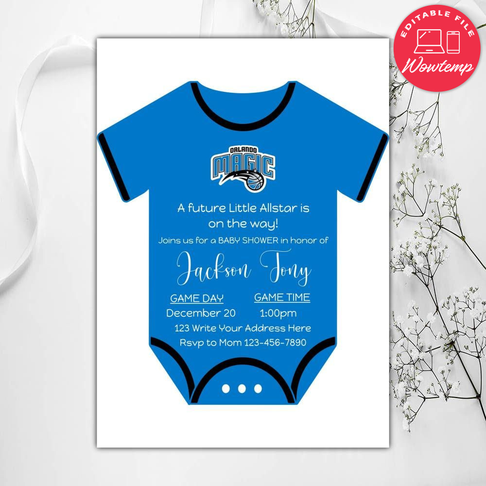 Orlando Magic Baby Shower Invitation Instant Download | Wowtemp