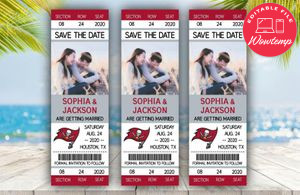 Editable Tampa Bay Buccaneers Save The Date Wedding Engagement Announcement Ticket Invitation Instant Download
