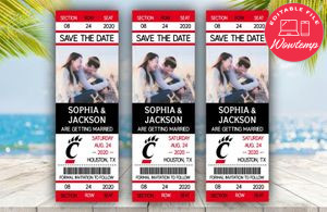 Cincinnati Bearcats Save The Date Wedding Engagement Announcement Ticket Invitation Instant Download