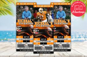Editable Tennessee Volunteers Birthday Ticket Invitations Instant Download