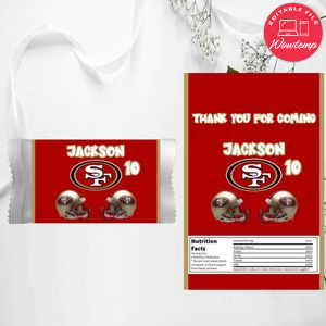 San Francisco 49ers Candy Bar Wrapper Digital File