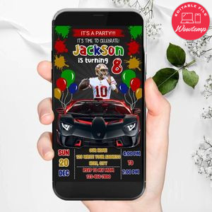 Mobile Jimmy Garoppolo San Francisco 49ers Drive By Birthday Parade Electronic Invite Invitation Template Instant Download