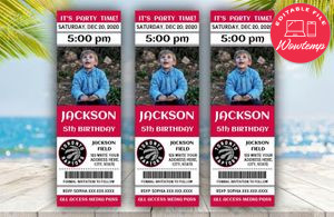 Printable Toronto Raptors Birthday Ticket With Photo Invitation Instant Download