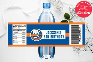 Printable New York Islanders Water Bottle Labels Instant Download