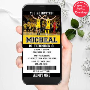 Electronic Iowa Hawkeyes Electronic Invite Birthday Invitations Instant Download