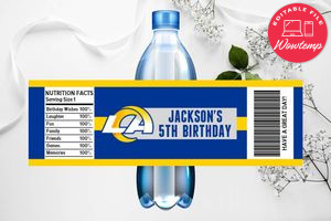 Printable Los Angeles Rams Water Bottle Labels Instant Download
