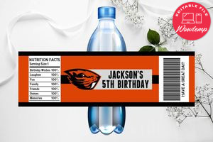 Printable Oregon State Beavers Water Bottle Labels Instant Download