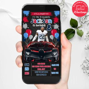 Mobile Derrick Henry Tennessee Titans Drive By Birthday Parade Electronic Invite Invitation Template Instant Download