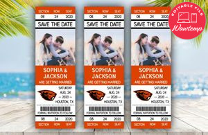 Editable Oregon State Beavers Save The Date Wedding Engagement Announcement Ticket Invitation Instant Download