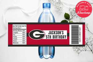 Printable Georgia Bulldogs Water Bottle Labels Instant Download