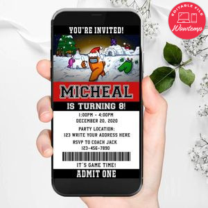 Electronic Among Us Electronic Invite Birthday Invitation DIY