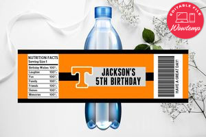 Printable Tennessee Volunteers Water Bottle Labels Instant Download