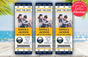 Editable Buffalo Sabres Save The Date Wedding Engagement Announcement Ticket Invitation Instant Download