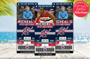 Editable Washington Wizards Birthday Ticket Invitation DIY