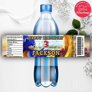 Printable Sonic The Hedgehog Water Bottle Labels DIY