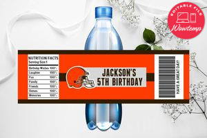 Printable Cleveland Browns Water Bottle Labels Instant Download