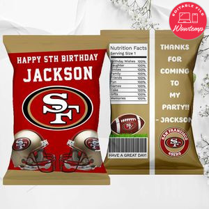 Printable San Francisco 49ers Chip Bags Instant Download