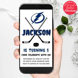 Electronic Tampa Bay Lightning Electronic Invite Birthday Flyer Template Instant Download