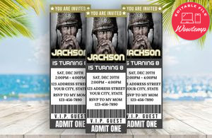 Call of Duty Ticket Birthday Editable Template 6 Instant Download