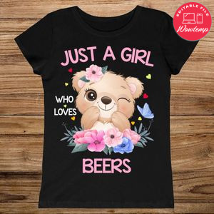 Printable Just A Girl Who Loves Beers Shirt For Kids Girls Women Digital File Instant Download