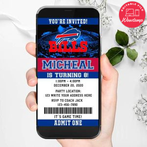 Electronic Buffalo Bills Ticket Electronic Invite Birthday Invites Instant Download