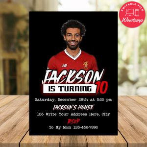Mohamed Salah Liverpool Birthday Flyer Instant Download