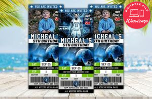 Editable Minnesota Timberwolves Birthday Ticket Invitations Instant Download