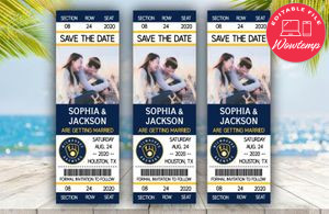 Editable Milwaukee Brewers Save The Date Wedding Engagement Announcement Ticket Invitation Instant Download