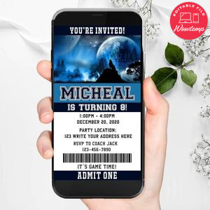 Electronic Minnesota Timberwolves Birthday Flyer Instant Download