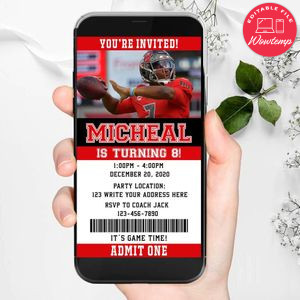 Electronic Tampa Bay Buccaneers Electronic Invite Birthday Flyer Instant Download