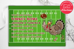 Turkey Bowl Invitation Instant Download