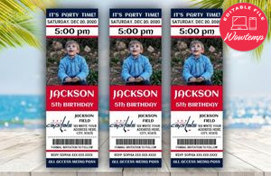 Printable Washington Capitals Birthday Ticket With Photo Invitation Instant Download