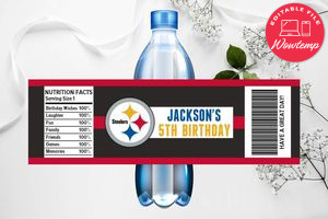 Printable Pittsburgh Steelers Water Bottle Labels Instant Download