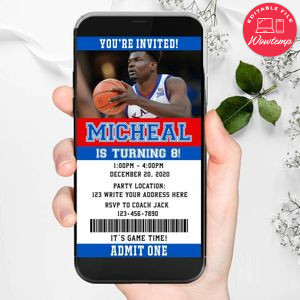 Electronic Kansas Jayhawks Ticket Electronic Invite Birthday Invitations Instant Download