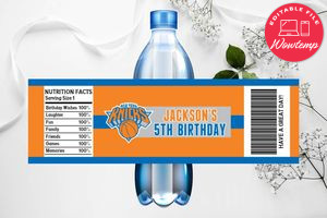 Printable New York Knicks Water Bottle Labels Instant Download