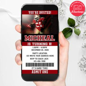 San Francisco 49ers Ticket Invite Birthday Flyer DIY