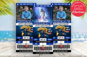 Editable Kentucky Wildcats Birthday Ticket Invitations Instant Download