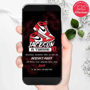 Sneaker Ball Mobile Invitation Customizable Template Instant Download