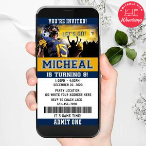 Electronic West Virginia Mountaineers Ticket Electronic Invite Birthday Invitations Instant Download