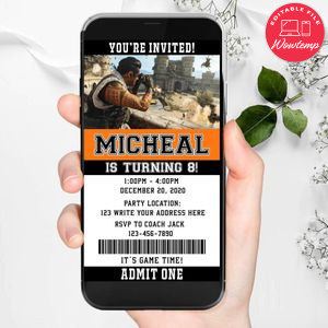 Electronic Call Of Duty Warzone Electronic Invite Birthday Flyer DIY