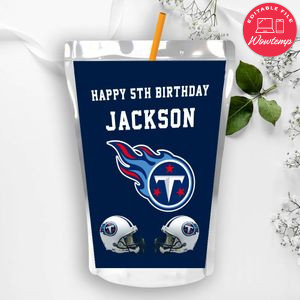 Tennessee Titans Birthday Capri Sun Juice Label Instant Download