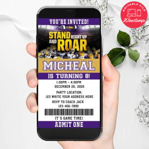 Electronic LSU Tigers Ticket Electronic Invite Birthday Invitation Instant Download
