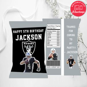 Printable Las Vegas Raiders Chip Bags Instant Download