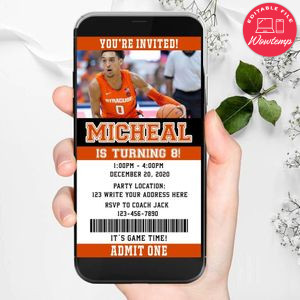 Electronic Syracuse Orange Ticket Electronic Invite Birthday Invites Instant Download