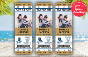 Kansas City Royals  Save The Date Wedding Engagement Announcement Ticket Invitation Instant Download