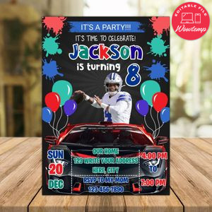 Dak Prescott Dallas Cowboys Drive By Birthday Parade Invitation Printable Instant Download