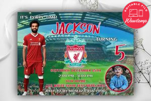 Liverpool Birthday Invitation Template to Print at Home Instant Download