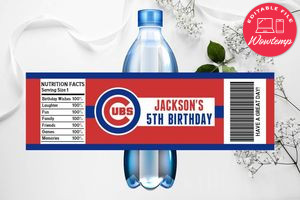 Printable Chicago Cubs Water Bottle Labels Instant Download