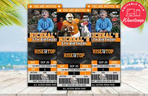 Editable Tennessee Volunteers Birthday Ticket Invitation Instant Download